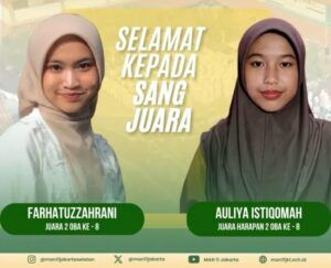 Dua Siswa MAN 11 Jakarta Raih Prestasi di Olimpiade Bahasa Arab Tingkat Kota DKI Jakarta