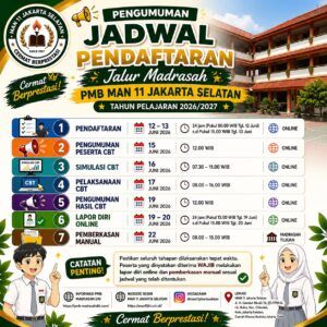 Pendaftaran PMB MAN 11 Jakarta Selatan Jalur Madrasah Tahun Pelajaran 2026/2027