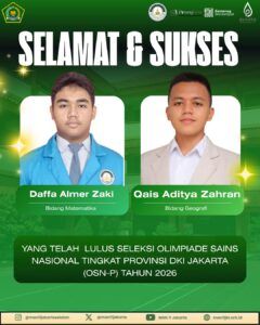 Dua Siswa Melaju ke Olimpiade Sains Nasional Tingkat Provinsi 2026