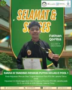 Prestasi Awal Tahun Pelajaran, Murid MAN 11 Jakarta Selatan Raih Juara III Kejuaraan Pencak Silat Tingkat Nasional Piala IPSI DKI Jakarta 2026